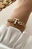Gold T Harf Bileklik TrBilek7643 B34003