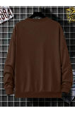 Erkek Brooklyn Lought Baskılı Oversize Bisiklet Yaka Sweatshirt