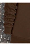 Erkek Brooklyn Lought Baskılı Oversize Bisiklet Yaka Sweatshirt