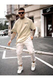 Erkek Faith Over Baskılı Oversize T-shirt