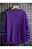 Erkek El Baskı Bisiklet Yaka Sweatshirt