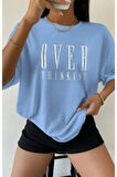 Unisex Over Think Baskılı Oversize T-shirt
