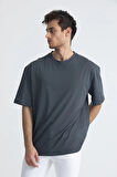 Oversize Basic T-shirt Antrasit