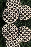 Ahşap Bardak Altlığı 6 lı Set Otantik Desenli Bardak Altlığı