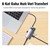 Baseus Type-C Çoklayıcı Dönüştürücü 4in1 100W Type-C HUB RJ45 USB 3.0 Type-C Ethernet Dönüştürücü Hub