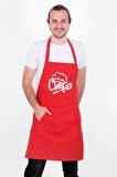 Unisex Master Chef Ayar Askılı Mutfak Önlüğü Kırmızı-60 x 80