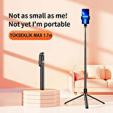 170cm Tripod Ve Selfie Çubuğu Bluetooth Uzaktan Kumandalı Yüksekliği Ayarlanabilir K9
