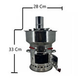 Paslanmaz 304 Çelik 10 litre Çift Hazneli Demlikli Semaver