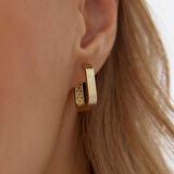 Çizgili Kare J Küpe