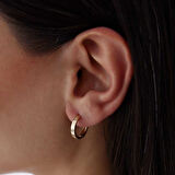 Taşlı Düz Halka Küpe