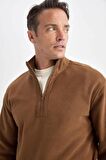 DeFacto Relax Fit Dik Yaka Fermuarlı Polar Sweatshirt D2688AX24AUBN164
