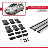 Toyota Sienna 2 (XL20) 2004-2010 Arası ile Uyumlu FLY Model Ara Atkı Tavan Barı Gri 3 Adet