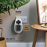 500watt Mini Fanlı Isıtıcı Pratik Evcil Hayvan Kümes Kuluçka Isıtıcı (Zaman Ayarlı 1-12 Saat) Oda Isıtıcı - Baş ucu Isıtıcısı