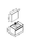 Duenos 65 Cm Banyo Dolabı Bgn Aynalı - Boy Dolap Hariç