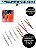 Cımbız Seti Profesyonel Cımbız 7 Parça Set Hassas Cımbız Tamir 