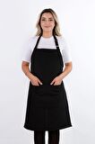 Simple 3'lü Set Ayar Askılı Cepli Mutfak Önlüğü Seti (2 ELDİVEN) Şef Garson Kafe Aşçı Barista