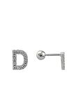 Gümüş Renk Harf Piercing - D HarfPiercing