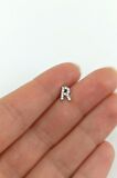 Gümüş Renk Harf Piercing - R HarfPiercing