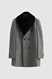 Ds Damat Regular Fit Gri Yakası Çıkartılabilir Kürklü Kaban 9HF08ORT10004 9HF08ORT10004