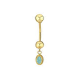 Turkuaz Opal Göbek Piercing
