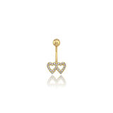 Taşlı Kalp Göbek Piercing