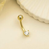 Kalp Taşlı Göbek Piercing