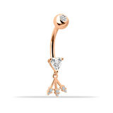 Taşlı Yıldız Sallantılı Göbek Piercing