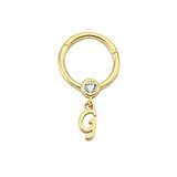 Taşlı G Harfi Sallantılı Helix Piercing