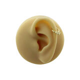 Taşlı Yaprak Motifli Helix Piercing