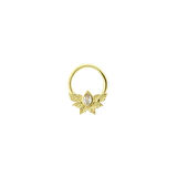Damla Taşlı Yaprak Motifli Helix Piercing