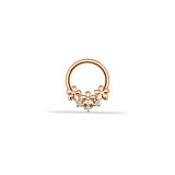 Taşlı Üç Çiçek Motifli Helix Piercing