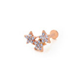 Üç Yıldız Model Taşlı Tragus Piercing
