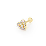 Taşlı Kalp Desen Tragus Piercing