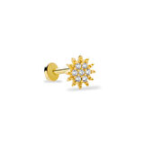 Çiçek Desen Taşlı Tragus Piercing