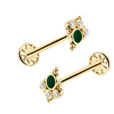 Vintage Yeşil Mine Model Tragus Piercing