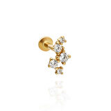 Beş Taşlı Geometrik Model Tragus Piercing