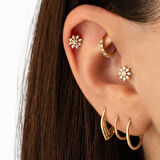 Dokuz Taşlı Çiçek Tragus Piercing