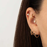 Taşlı Kalpli Tragus Piercing