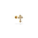 Taşlı Haç Motifli Minimal Tragus Piercing