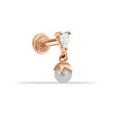 Damla Taşlı İnci Sallantılı Minimal Tragus Piercing