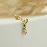 Kalpli Mekik Taş Sallantılı Minimal Tragus Piercing