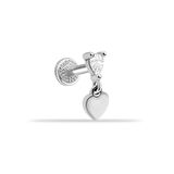 Markis Taşlı Kalp Sallantılı Minimal Tragus Piercing