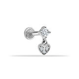 Taşlı Kalp Sallantılı Minimal Tragus Piercing