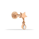 Yıldızlı Damla Taş Sallantılı Minimal Tragus Piercing