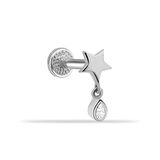 Yıldızlı Damla Taş Sallantılı Minimal Tragus Piercing