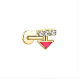 Pink Üç Taş Ok Tragus Piercing