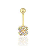 Taşlı Çiçek Göbek Piercing