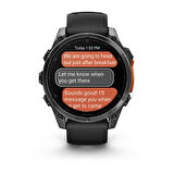 Garmin Fenix 8 - 47 mm AMOLED - Slate Gri Siyah Silikon Kayışlı