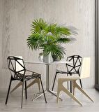 Yapay Çiçek Yelpaze Palmiye 8 Dal 50*40cm Salon Çiçeği Metal Mat Gümüş Saksılı Yapay Bitki