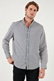 Buratti Pamuklu Çizgili Düğmeli Yaka Uzun Kollu Regular Fit Gömlek Erkek GÖMLEK CF23S112237
